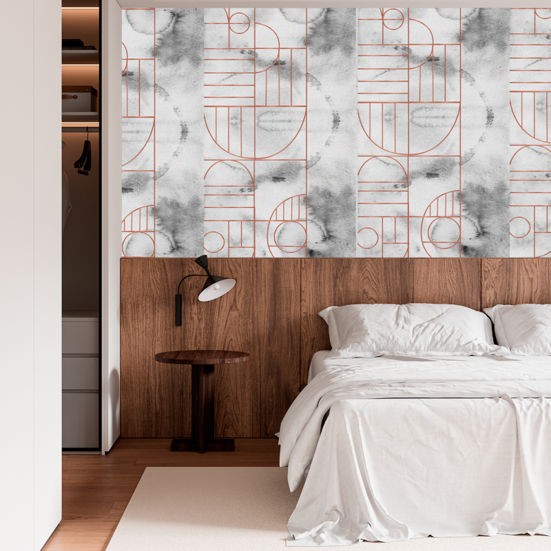 Geometric Marble White Wallpaper