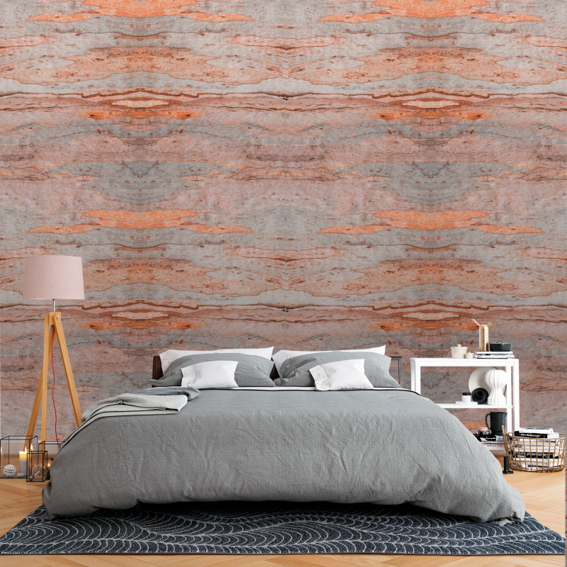 Papier peint en marbre rouge