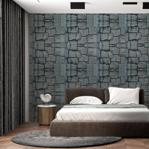 : Blaue Ziegel Tapete