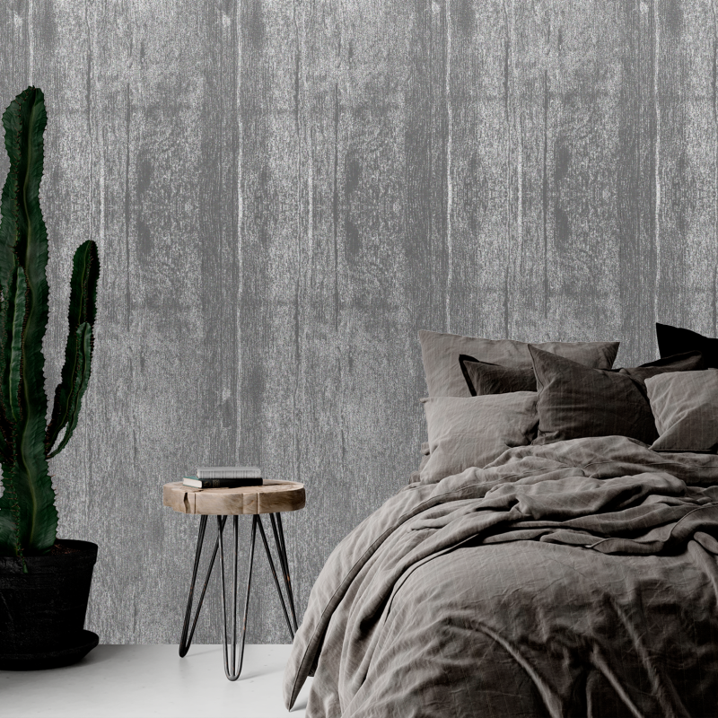 Papel Pintado Textura Madera Gris