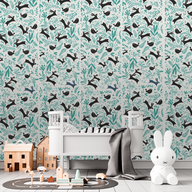 Papel Pintado Animal Victoriano Verde