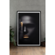 Lámina Decorativa Fotografía Mujer Dorado y Negro