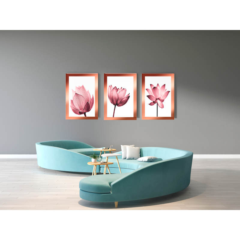 Lámina Decorativa Floral Rosado