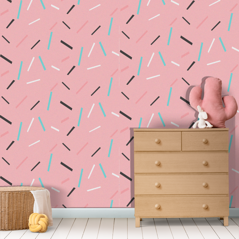 Papier peint Géométrique Rose pour Jeunes