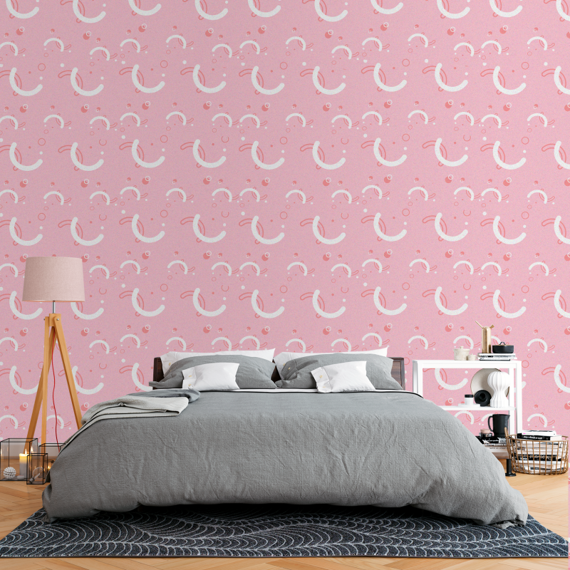 Jugendliche Geometrische Rosa Tapete