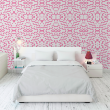 Geometric Pink and White Wallpaper