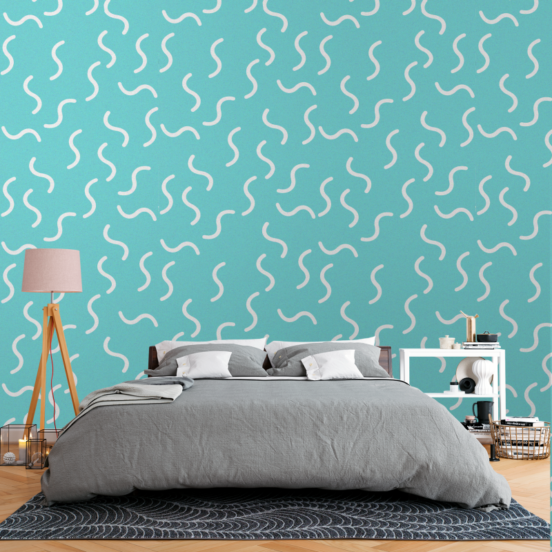 Papier peint Jeune avec Fond Bleu