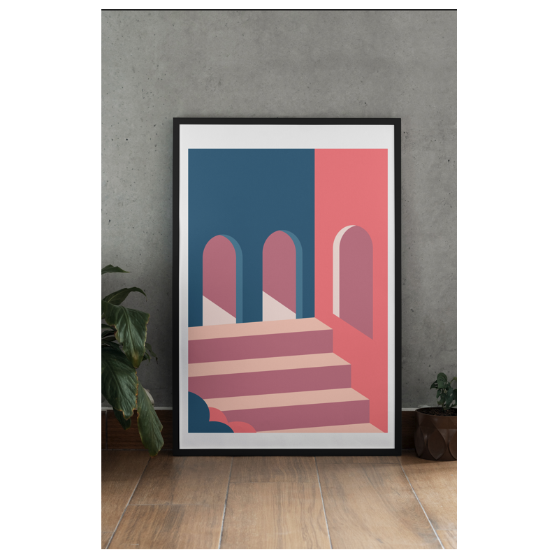 Affiche Décorative pour Escaliers Minimalistes