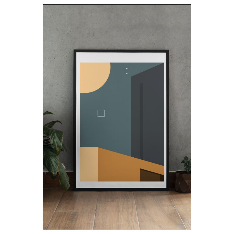 Decorative Minimalist City Night Print