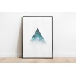 Stampa decorativa geometrica piramide blu