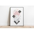 Dekorative geometrische rosa und schwarze Druckgrafik