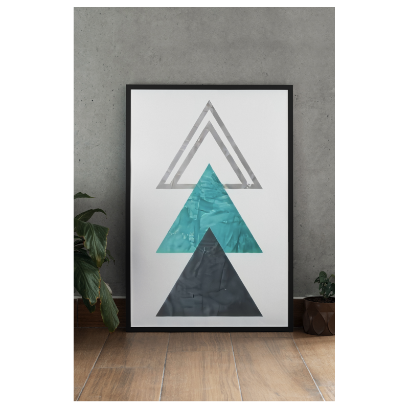 Lámina Decorativa Geométrico Tringular Azul