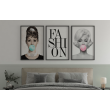 Lámina Decorativa Marilyn Monroe y Audrey Hepburn Bubble Gum