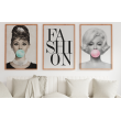 Lámina Decorativa Marilyn Monroe y Audrey Hepburn Bubble Gum