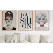 Stampe decorative di Marilyn Monroe e Audrey Hepburn Bubble Gum