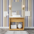 Camel and blue striped wallpaper