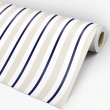 Beige and blue striped wallpaper