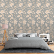 Grey Floral Wallpaper