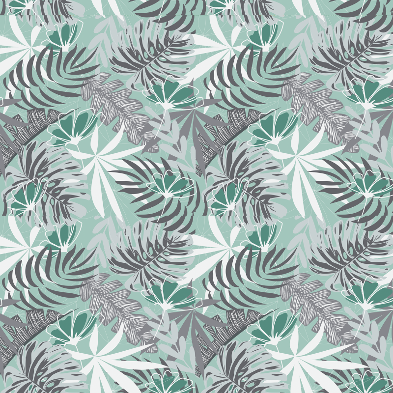 Papier peint floral tropical vert menthe