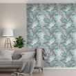 Mint Green Tropical Floral Wallpaper