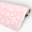 Papier peint floral tropical rose pastel