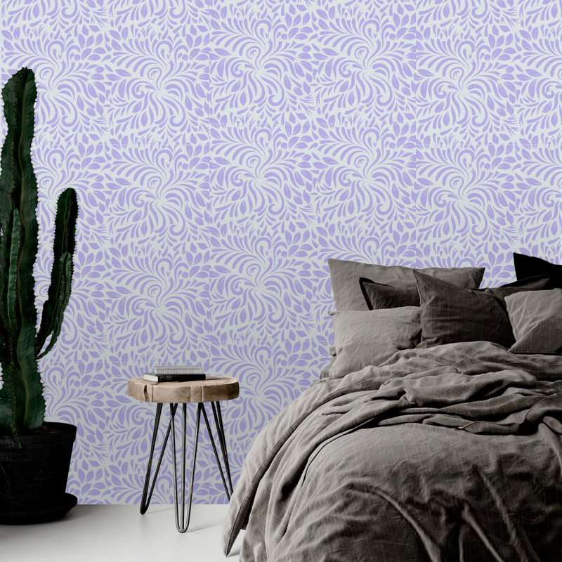 Lilac Floral Wallpaper