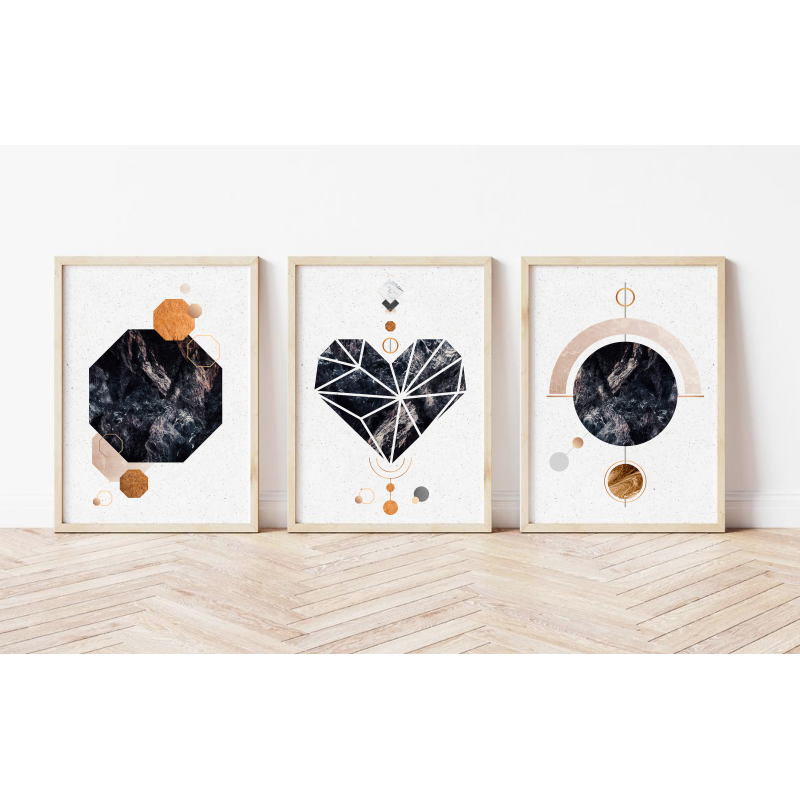 Geometric Heart Decorative Print