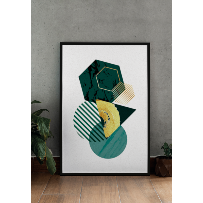Geometric Green Decorative Panel