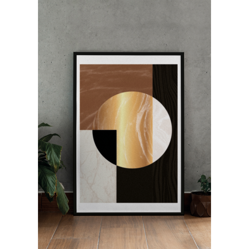 Golden Geometric Decorative Print"