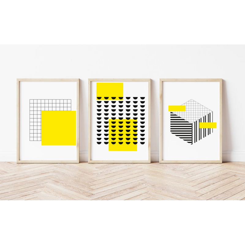 Minimalist Yellow Geometric Decorative Print