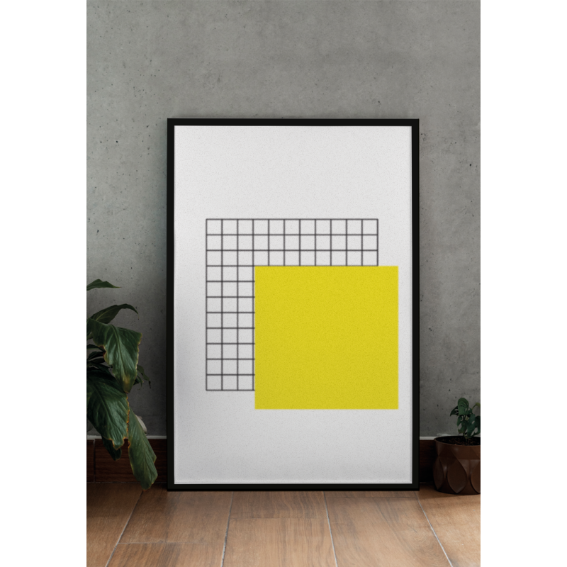 Minimalist Yellow Geometric Decorative Print