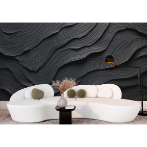 3D Black Waves Photomural