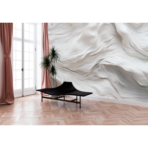 3D-Weißstoffwellen-Fototapete