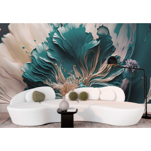 3D Wandbild Grüne Blume