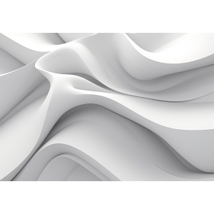 3D White Waves Photomural