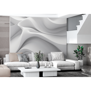 3D White Waves Photomural