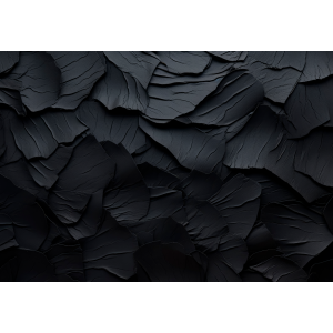 3D Schwarz Blüten Tapete