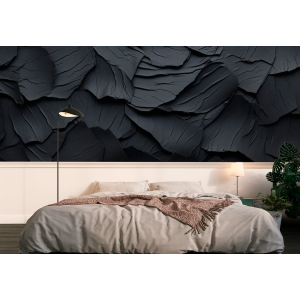 Papier Peint 3D Pétales Noirs