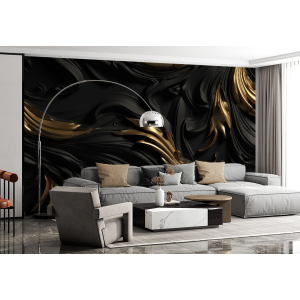 Black and Gold Abstract 3D...