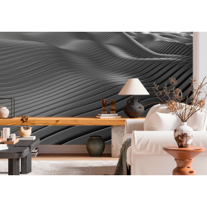 Black Geometric 3D Wall Mural