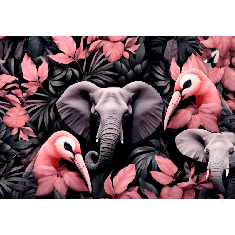 Tierisches Tapetenbild Rosa Elefant