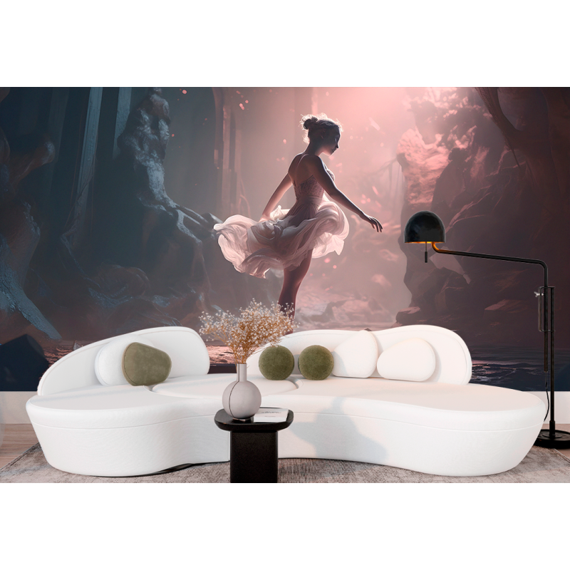 Murale de danseuse rose