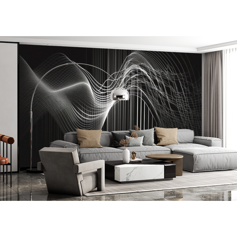 Fototapete mit Schwarzwellen-Textur
