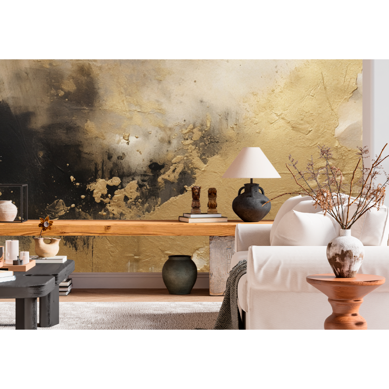 Goldenes Abgenutztes Textur-Wandbild