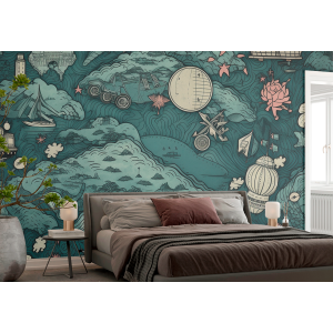 Wall Mural Map Drawing