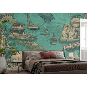 Grüne Karten-Tapete