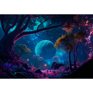 Nacht Wald Wandbild