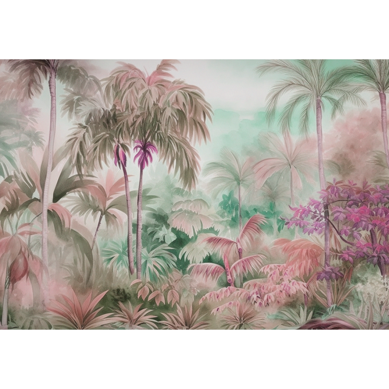 Photomural Tropical Jungle Pink