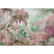 Tropical Wall Mural Illustrated with Exotic Vegetation