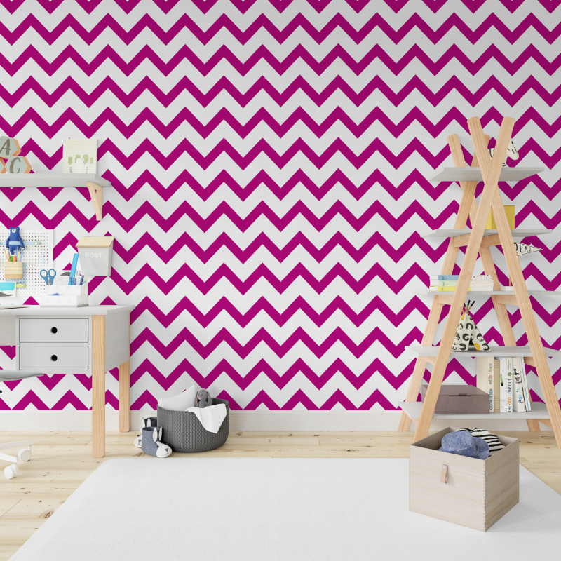 Carta da parati Zig Zag Magenta